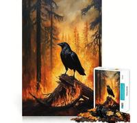 Rompecabezas Raven in Fire de 1000 Piezas para Adolescentes, Rompecabezas de lógica Clara, Juguete, Tiempo de Paz, Corte, Lista de Deseos de Santa Claus (50x75cm)