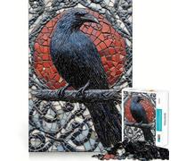 Rompecabezas Raven Mosaic Art de 1000 Piezas para Adultos Fortalece la Memoria Divertido y Casual Bordes limpios Regalo clásico (38x26cm)