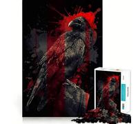 Rompecabezas Raven Red and Black de 1000 Piezas para Adultos, Juego Mental, Juguete, diversión Tranquila, Piezas de colección de Arte de Corte preciso (38x52cm)