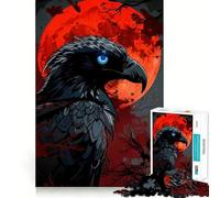 Rompecabezas Raven Red Moon de 1000 Piezas para Adolescentes Fortalece la Memoria, Calma, relaja, Bordes Suaves Regalo increíble (50x75cm)