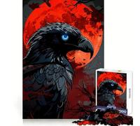 Rompecabezas Raven Red Moon de 1000 Piezas para Adultos Fortalece la Memoria Divertido y Casual Bordes limpios Regalo clásico (38x26cm)
