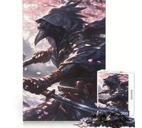 Rompecabezas Raven Samurai Warrior Cherry Blossoms para Adolescentes, 1000 Piezas, Recall Boost Gentle Relax Smooth Cut Stylish Gift (38x26cm)