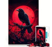 Rompecabezas Raven Under Blood Moon para Adolescentes, 1000 Piezas, Recall Boost Gentle Relax Smooth Cut Stylish Gift (50x75cm)