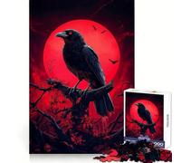 Rompecabezas Raven Under Blood Moon para Adolescentes, 1000 Piezas, Recall Boost Gentle Relax Smooth Cut Stylish Gift (50x75cm)