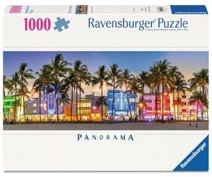 Rompecabezas Ravensburger 12001710, Night Lights on Ocean Drive, Rompecabezas panorámico «Miami Beach» de 1000 Piezas, para fanáticos de Florida Mayores de 14 años