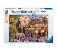 Rompecabezas Ravensburger African Animal World de 3000 piezas para adultos - 17037 - Herramientas artesanales, tablero azul duradero, cada pieza