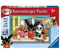 Rompecabezas Ravensburger para niños de 3 años, 2 x 12 Piezas, Bing para niños de 3 años, Incluye 2 de 24 Piezas, colección Bing, Juegos educativos, Ideas para Regalos