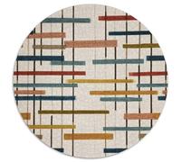 Rompecabezas rayas geométricas retro 1000 piezas redondas Bloques coloridos Juegos Niños y Familia Super Regalo para Adultos 1000 piezas (67,5x67,5 cm)