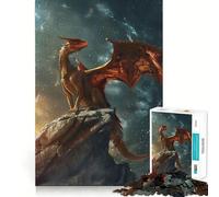 Rompecabezas Realista de dragón místico de 1000 Piezas para Adolescentes Fortalece la Memoria, Calma, relaja, Bordes Suaves Regalo increíble (50x75cm)