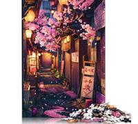 Rompecabezas Rectangular de cartón 100% Reciclado Cherry Blossom Back Alley, 1000 Piezas (75 x 50 cm)