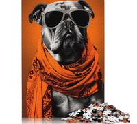 Rompecabezas Rectangular de cartón 100% Reciclado con diseño de Bulldog, Adultos y niños, 1000 Piezas (26 x 38 cm)