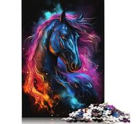 Rompecabezas Rectangular de cartón 100% Reciclado con diseño de Caballo Espacial y Galaxia, Ideal para niños y Adultos, 1000 Piezas (75 x 50 cm)