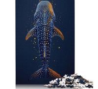 Rompecabezas Rectangular de cartón 100% Reciclado con diseño de tiburón Ballena Dorado, Adultos y niños, 1000 Piezas (26 x 38 cm)