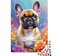 Rompecabezas Rectangular de Papel 100% Reciclado de Primera Calidad con diseño de Flores y Perros para Adultos, 1000 Piezas (75 x 50 cm)