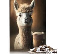 Rompecabezas Rectangular de Papel 100% Reciclado de Primera Calidad con diseño de Llama y café, 1000 Piezas (75 x 50 cm)