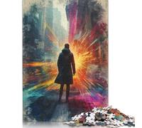 Rompecabezas Rectangular de Papel 100% Reciclado de Primera Calidad Hombre Mirando hacia un Futuro Brillante, 1000 Piezas (75 x 50 cm)