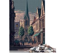Rompecabezas Rectangular de Papel Aarhus Pixel Art Relax Challenge, Ideal para el Día del Padre, 1000 Piezas (26 x 38 cm)