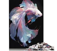 Rompecabezas Rectangular de Papel Betta 1 Blanco Iridiscente, Ideal para Adultos y niños, 1000 Piezas (75 x 50 cm)