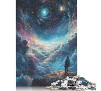Rompecabezas Rectangular de Papel con diseño de Galaxia y Nubes en la Noche Estrellada para niños y Adultos a Partir de 12 años. Regalo de cumpleaños. 1000 Piezas (26 x 38 cm).