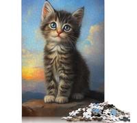 Rompecabezas Rectangular de Papel con diseño de Gatito, Ideal para niños y Adultos a Partir de 12 años, 1000 Piezas (75 x 50 cm)