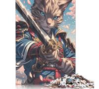 Rompecabezas Rectangular de Papel con diseño de Gato samurái de Bengala japonés, Ideal para Adultos y niños, 1000 Piezas (75 x 50 cm)