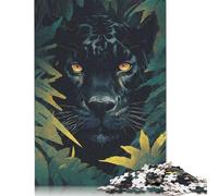 Rompecabezas Rectangular de Papel con diseño de Pantera, Ideal para Relajarse y Disfrutar del día del Padre, 1000 Piezas (75 x 50 cm)