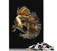 Rompecabezas Rectangular de Papel con diseño de pez Betta Dorado, Ideal para Adultos y Adolescentes, 1000 Piezas (26 x 38 cm)