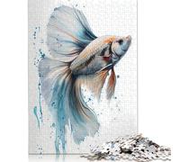 Rompecabezas Rectangular de Papel con diseño de pez Betta, Ideal para el Día del Padre, 1000 Piezas (26 x 38 cm)