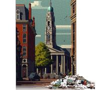 Rompecabezas Rectangular de Papel con diseño de píxeles de la Ciudad de Breda, Ideal para familias, Día del Niño, 1000 Piezas (75 x 50 cm)