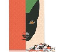 Rompecabezas Rectangular de Papel con Retrato de Perro en Bloques de Colores, Juguete Relajante, Ideal para el Día del Padre, 1000 Piezas (75 x 50 cm)