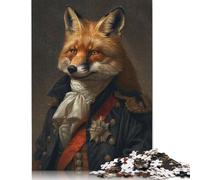 Rompecabezas Rectangular de Papel con Retrato de Zorro Rojo de Napoleón, para Adultos y niños, 1000 Piezas (75 x 50 cm)