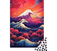 Rompecabezas Rectangular de Papel del Monte Fuji de Japón, Arte Colorido, Divertido para Toda la Familia, para niños y Adultos a Partir de 12 años, Regalo de cumpleaños, 1000 Piezas (75 x 50 cm)