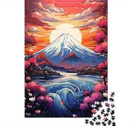 Rompecabezas Rectangular de Papel del Monte Fuji de Japón, Arte Colorido, para Adultos, 1000 Piezas (38 x 26 cm)