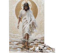 Rompecabezas Rectangular de Papel Jesús Caminando sobre el Agua, 1000 Piezas (75 x 50 cm)