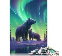 Rompecabezas Rectangular de Papel Oso y Cachorro del Norte, 1000 Piezas (75 x 50 cm)