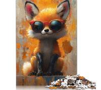 Rompecabezas Rectangular de Zorro con Gafas de Sol, 1000 Piezas (26 x 38 cm), cartón 100% Reciclado