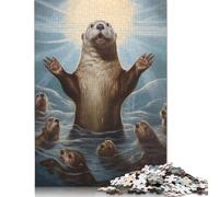 Rompecabezas rectangulares creativos para Adultos, 1000 Piezas, Rompecabezas de Madera de Moses Otter, Juego práctico, decoración Familiar, 1000 Piezas (75 x 50 cm)