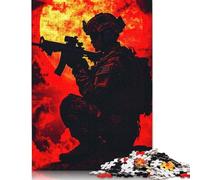 Rompecabezas rectangulares creativos para adultos, 1000 piezas, rompecabezas de papel con silueta de soldados, juego práctico, decoración familiar, 1000 piezas (75 x 50 cm)