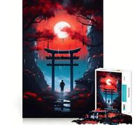 Rompecabezas Red Blue Night de 1000 Piezas para Adolescentes, Juguete Inteligente para Jugar en Interiores, Corte preciso, (38x26cm)