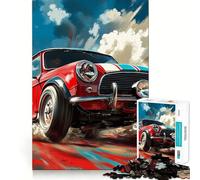 Rompecabezas Red Mini Cooper Racing Art de 1000 Piezas para Adolescentes Juguete para ejercitar la Mente Juego de Mesa en Grupo Arte para armar Regalo clásico (50x75cm)