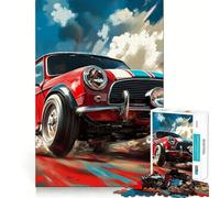 Rompecabezas Red Mini Cooper Racing Art para Adultos, 1000 Piezas, Juego Inteligente, Divertido y Relajante, Ideal para armar, Regalo preciado (38x26cm)