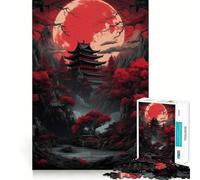 Rompecabezas Red Moon Japan para Adolescentes, 1000 Piezas, colección de Arte Recall Upgrade Calm Relax Clear Cut (38x52cm)
