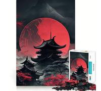 Rompecabezas Red Moon Japan para Adolescentes, 1000 Piezas, Juguete para la Mente, Escape Tranquilo, Bordes precisos, Regalo increíble (38x52cm)
