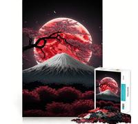 Rompecabezas Red Moon Japan para Adultos, 1000 Piezas Fortalece la Memoria, Alivia la ansiedad, Bordes Suaves, cálida Sorpresa (50x75cm)