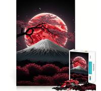 Rompecabezas Red Moon Japan para Adultos, 1000 Piezas, para Mejorar la Memoria, aliviar el estrés, diseño para armar, Regalo Memorable (38x52cm)