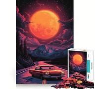 Rompecabezas Red Moon Road Trip para Adolescentes, 1000 Piezas, desafío Mental, Juguete Relajante y Divertido, Corte preciso, Regalo Festivo (38x26cm)