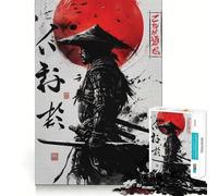 Rompecabezas Red Moon Samurai de 1000 Piezas para Adolescentes, Juguete de lógica Fuerte, Tiempo en Familia, Borde Transparente, cálida Sorpresa (50x75cm)