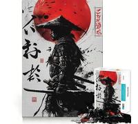Rompecabezas Red Moon Samurai de 1000 Piezas para Adultos Juguete Inteligente para el hogar Corte Suave Sorpresa navideña (38x52cm)