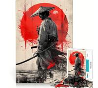 Rompecabezas Red Moon Samurai Spirit de 1000 Piezas para Adolescentes Mejora la Memoria Ideal para Relajarse Bordes precisos Regalo Elegante (38x52cm)