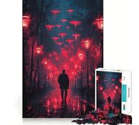 Rompecabezas Red Night City para Adolescentes, 1000 Piezas, Juguete Que desafía la Mente, diversión Relajante, Corte preciso, Regalo Festivo (38x52cm)